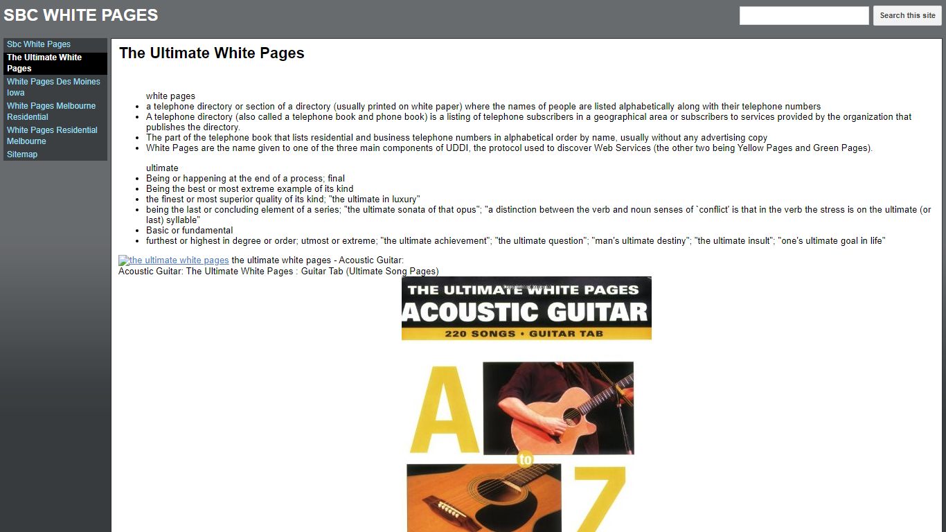 The Ultimate White Pages - SBC WHITE PAGES - sites.google.com